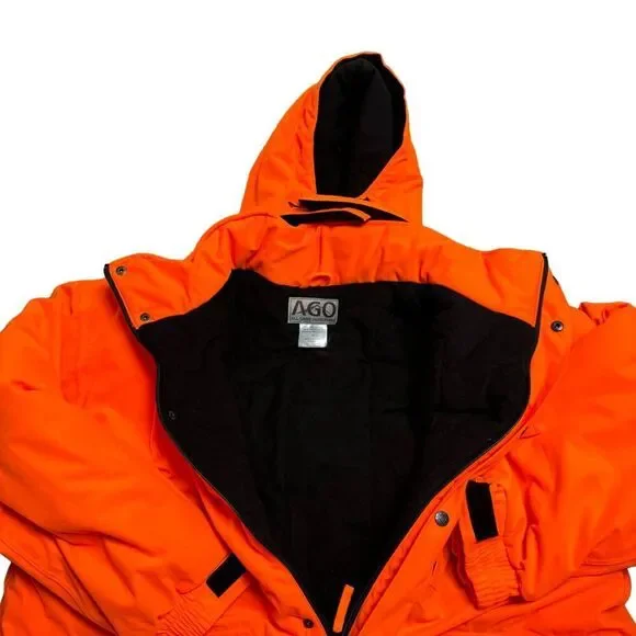 Cabelas XXL All Game Outfitters Ago Blaze Orange Insulated Hooded Hunting Jacket